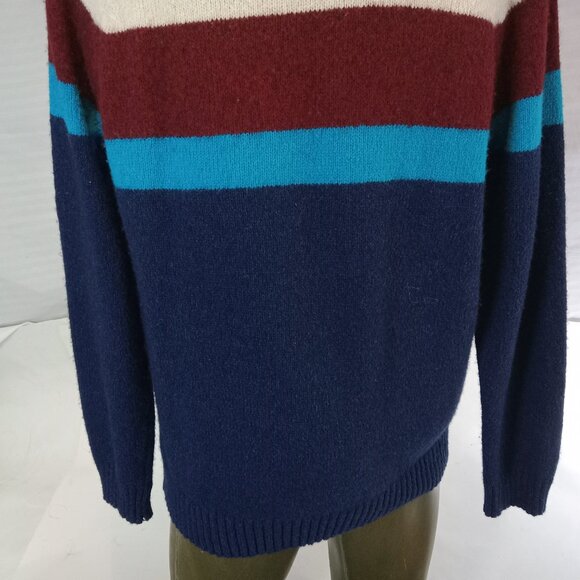 American Eagle Mens Crewneck Red White Blue Seriously Soft Striped Sweater L - Picture 10 of 13
